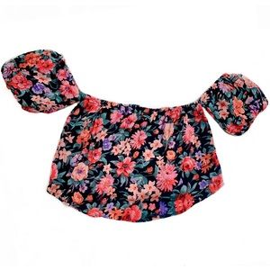 Urban Outfitters floral off the shoulder crop top